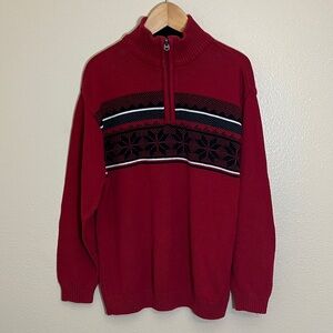 XG Red Half-Zip Sweater